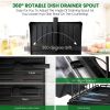 2 Tier Dish Rack for Kitchen Counter,Dish Drying Rack with 360°Drainage,Dish Drainboard Set with Cutlery Holder and 4 Cup Holder